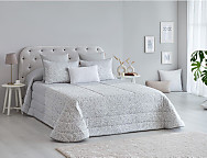 Edredón jacquard Catania 200gr con fundas de cojín color Beige, Crema, Gris o Taupé