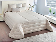 Edredón jacquard Nelson 200gr con fundas de cojín color Beige, Maquillaje o Gris