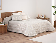 Edredón jacquard Edison 200gr con fundas de cojín color Beige o Gris