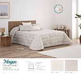 Edredón jacquard Morgan 200gr con fundas de cojín color Beige, Crema o Gris