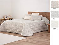 Edredón jacquard Morgan 200gr con fundas de cojín color Beige, Crema o Gris
