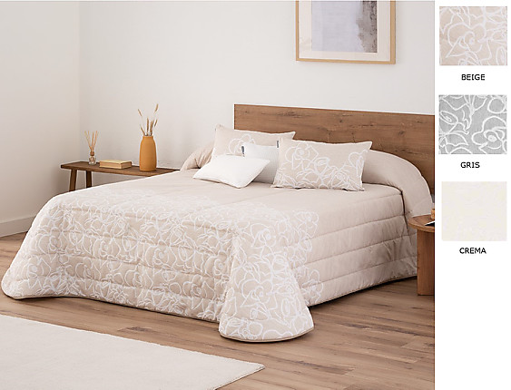 Textilia - Bouti jacquard Aristóteles 100gr con fundas de cojín color Beige, Gris o Crema