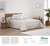 Edredón Sherpa Jacquard Nikola con fundas de cojín color Beige, Gris o Crema