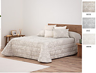 Edredón Sherpa Jacquard Nikola con fundas de cojín color Beige, Gris o Crema