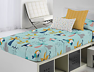 Edredón ajustable Aloha A color Gris o Turquesa