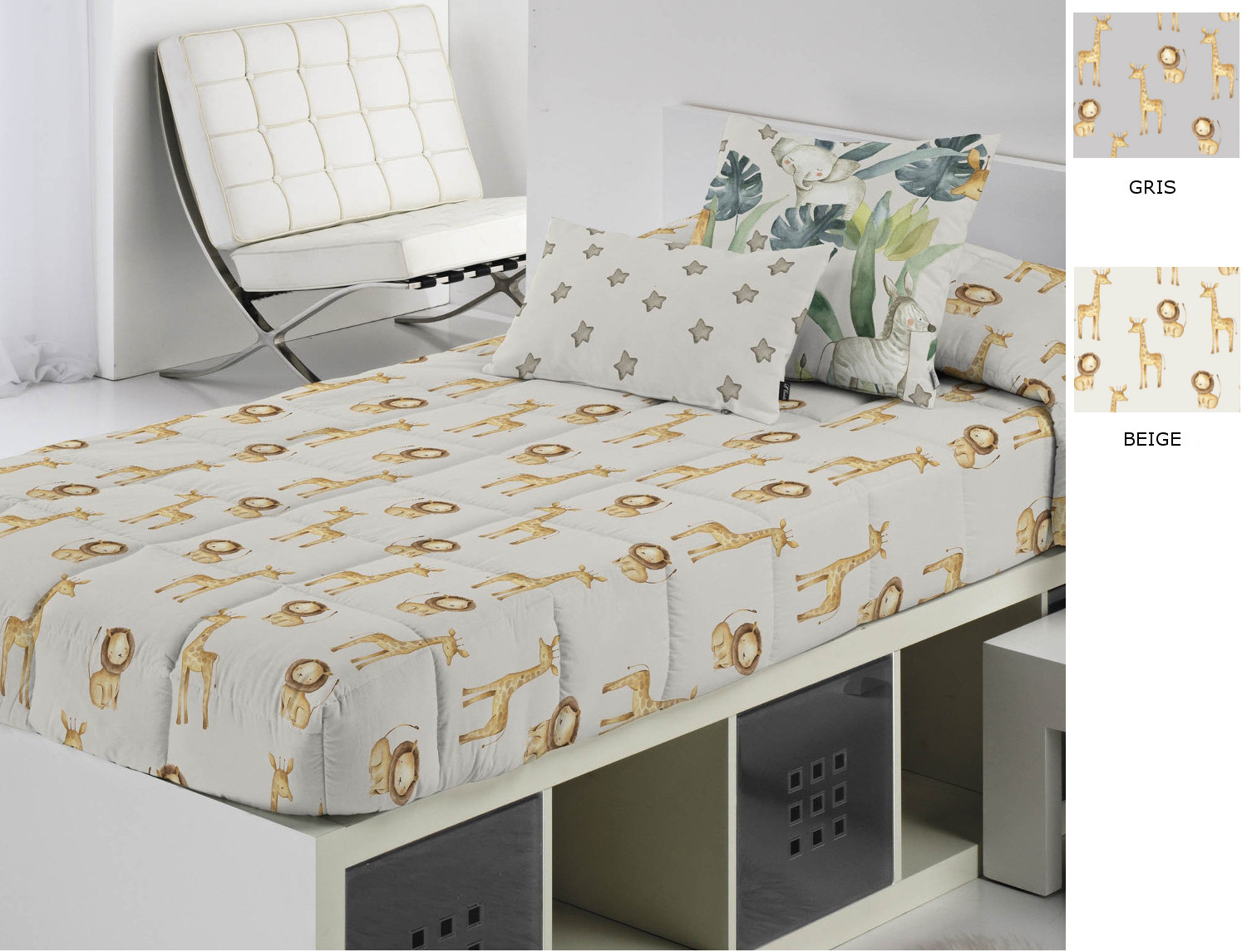 Cañete Edredón ajustable Nala A color Beige o Gris