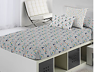 Edredón ajustable Sole A Gris o Turquesa