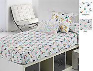 Edredón ajustable Sole A Gris o Turquesa