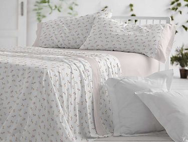 Burrito Blanco - Juego de cama invierno franela 100% algodón 578 color Nude Oferta hasta fin de existencias