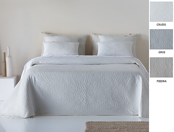 Cañete - Colcha capa Drub color Crudo, Piedra o Gris claro