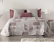 Colcha Jacquard Vorey color Azul, Granate o Gris