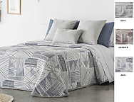 Colcha Jacquard Vorey color Azul, Granate o Gris
