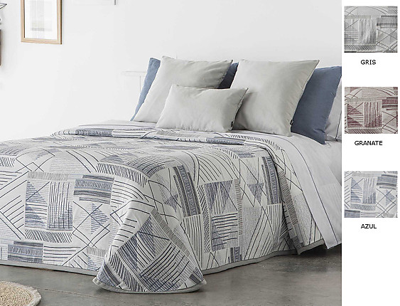 Cañete - Colcha Jacquard Vorey color Azul, Granate o Gris