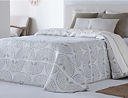 Colcha Jacquard Lorba color Azul, Beige o Rosa