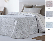 Colcha Jacquard Lorba color Azul, Beige o Rosa