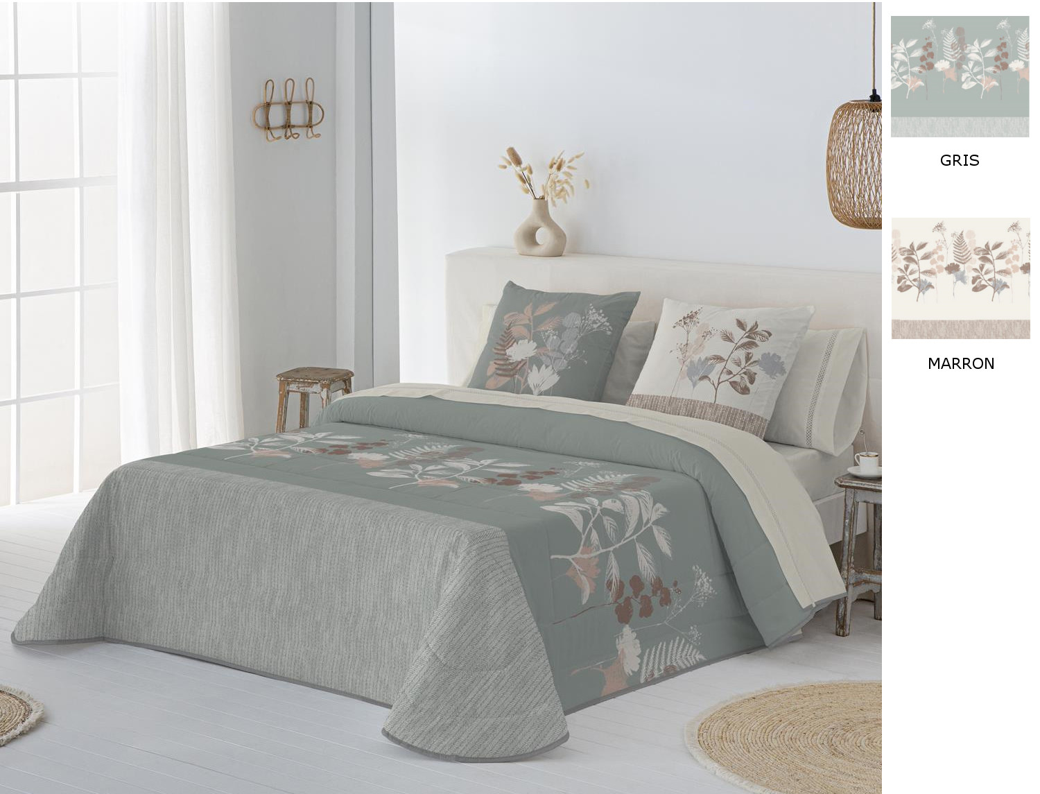 JVR Edredón 240gr 100% algodón Ari color Gris o Marrón