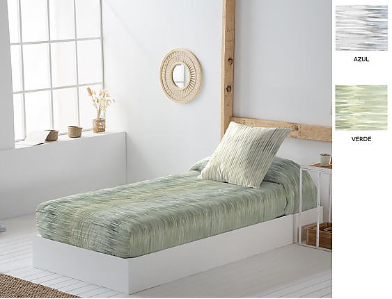 JVR - Edredón ajustable 100% Algodón Einar color Azul o Verde