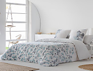 Funda nórdica 100% algodón Flora color Rosa o Turquesa