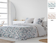 Funda nórdica 100% algodón Flora color Rosa o Turquesa