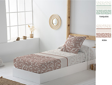 JVR - Edredón ajustable 100% Algodón Hidra color Rosa o Turquesa