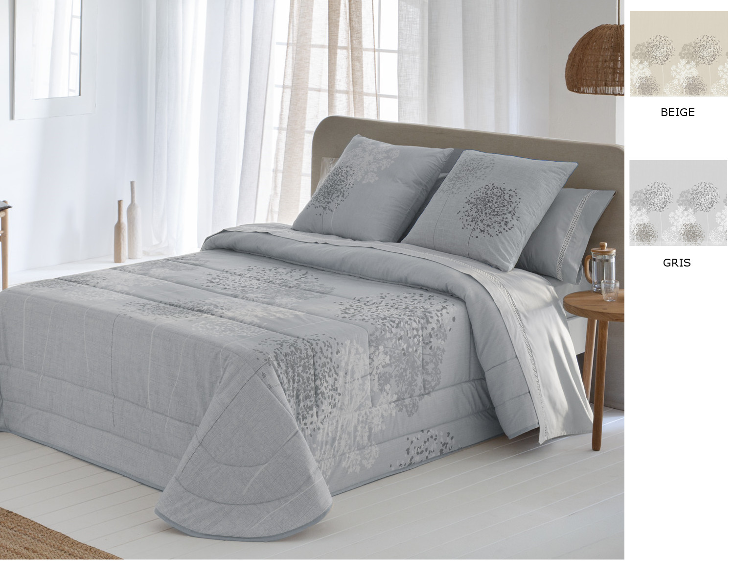 JVR Edredón 240gr 100% algodón Terra color Beige o Gris