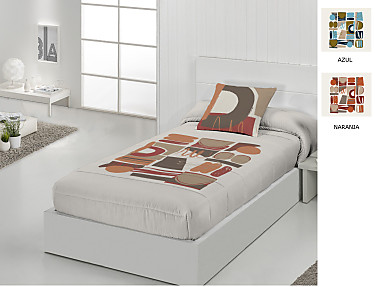 JVR - Edredón ajustable 100% Algodón Vita color Azul o Naranja