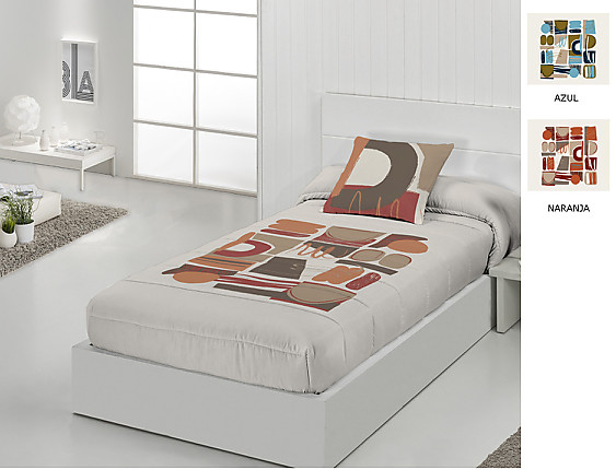 JVR - Edredón ajustable 100% Algodón Vita color Azul o Naranja