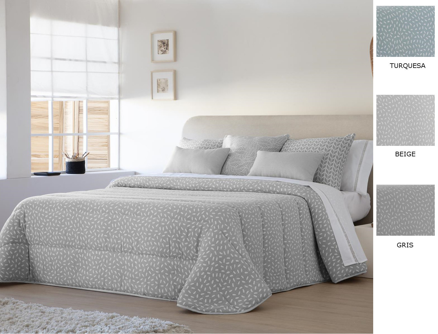 JVR Edredón Conforter Nórdico Jacquard Mikonos color Beige, Gris o Turquesa