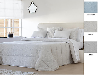 JVR - Edredón Conforter Nórdico Jacquard Rodas color Beige, Gris o Turquesa