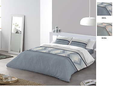 JVR - Funda nórdica Colman color Azul o Rosa