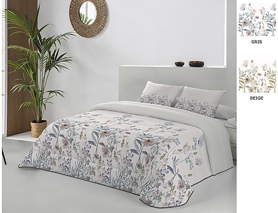 JVR - Edredón Conforter Nórdico Dalia color Beige o Gris