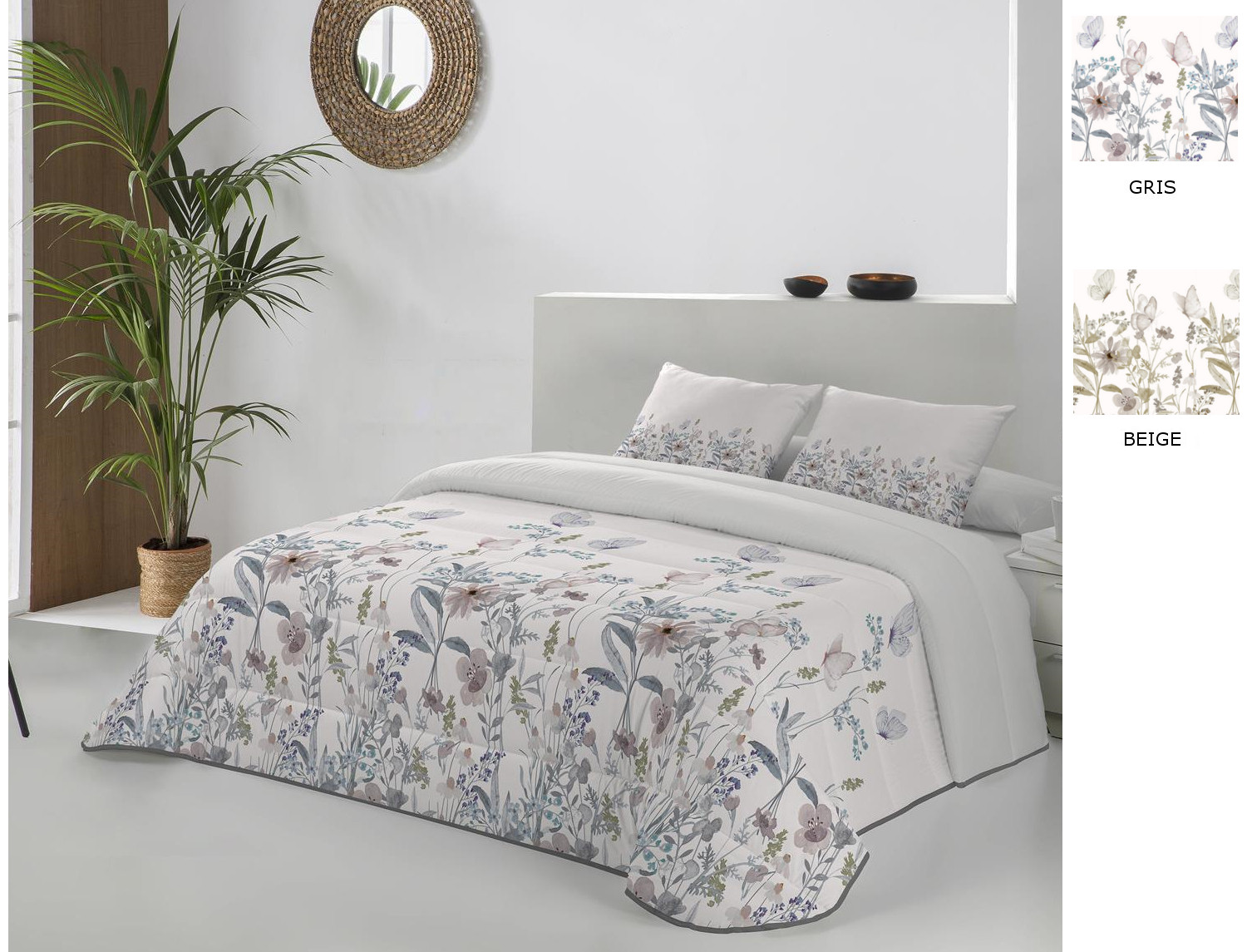 JVR Edredón Conforter Nórdico Dalia color Beige o Gris