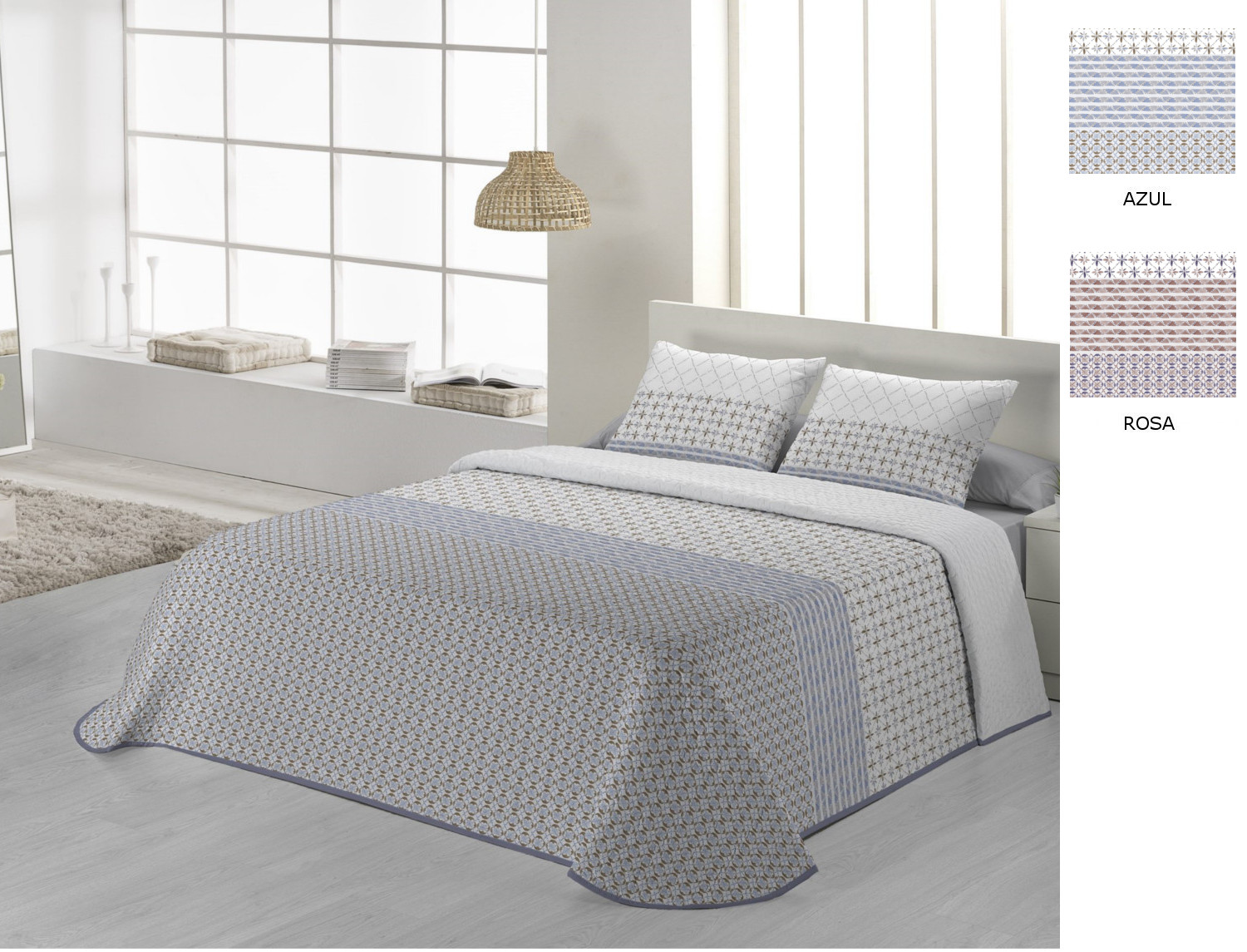 JVR Colcha Bouti Jaipur color Azul o Rosa