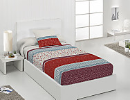 Edredón ajustable Lanes color Azul/Rojo o Dorado