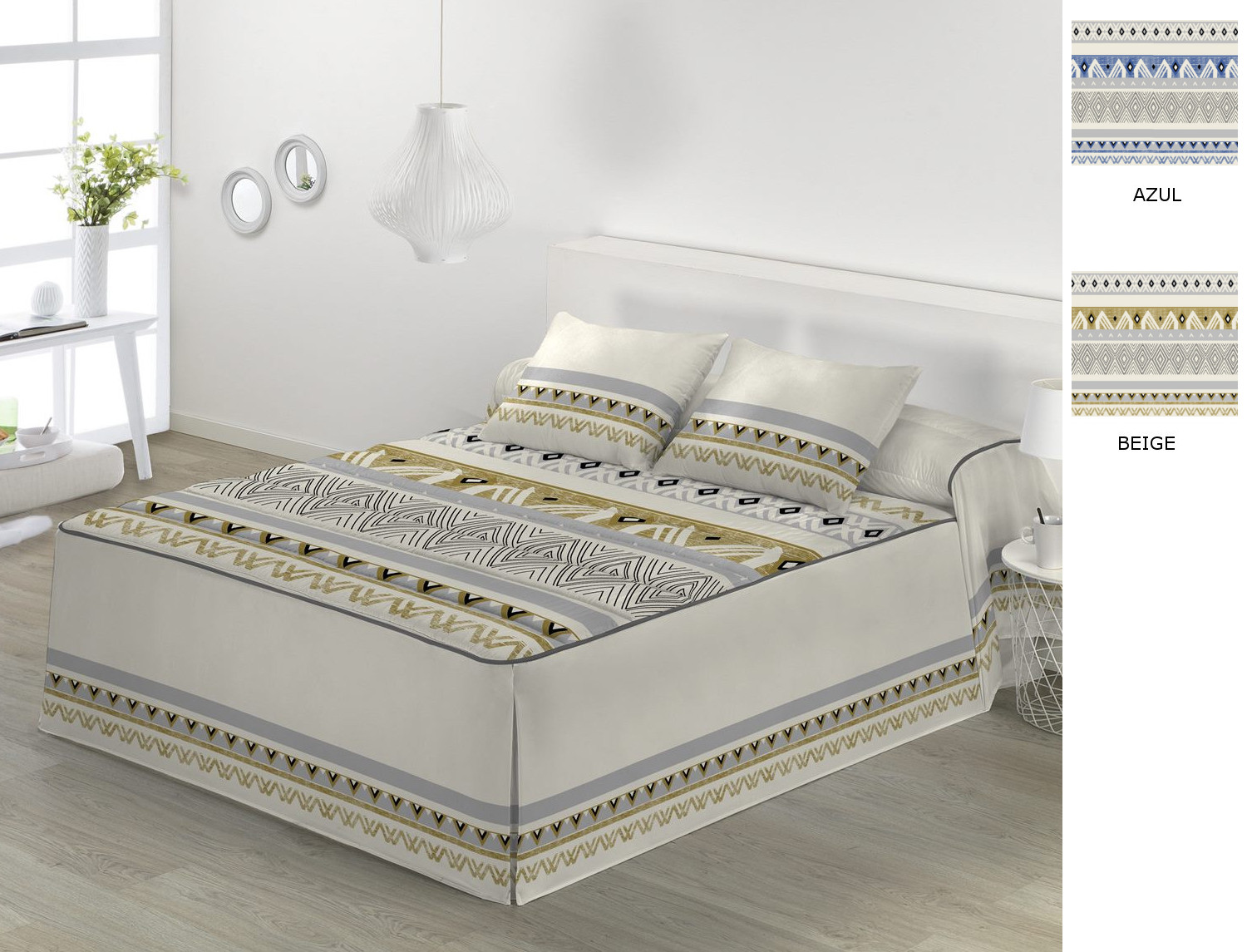 JVR Colcha Edredón Bambú color Azul o Beige