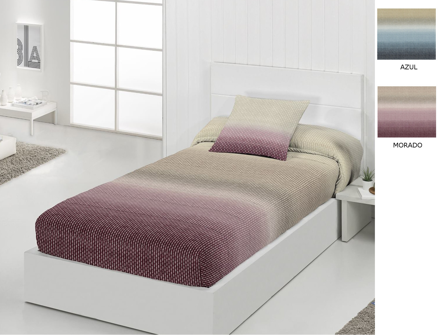 JVR Edredón ajustable Siero color Azul o Morado