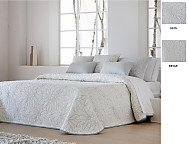 Colcha Piqué Jacquard Reversible Nenufar color Beige o Gris