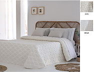 Colcha Piqué Jacquard Reversible Nilo color Beige o Gris