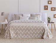 Colcha Jacquard reversible Palos color Beige, Rosa o Turquesa