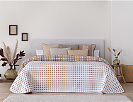 Colcha Jacquard reversible Cox color Azul o Beige