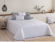 Colcha Jacquard Espiga color Azul, Beige o Gris