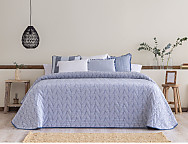 Colcha Jacquard Espiga color Azul, Beige o Gris