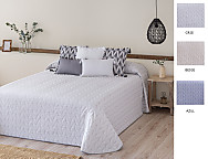 Colcha Jacquard Espiga color Azul, Beige o Gris
