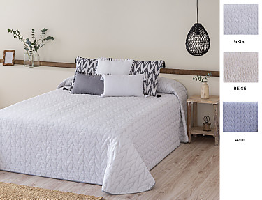 Confecciones Paula - Colcha Jacquard Espiga color Azul, Beige o Gris
