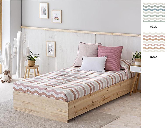 Confecciones Paula - Edredón Ajustable Dunas color Nude o Turquesa