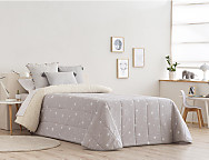 Edredón Sherpa Noche color Beige piedra o Turquesa