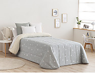 Edredón Sherpa Noche color Beige piedra o Turquesa