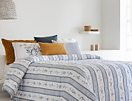 Edredón estampado Andujar con funda/s de cojín color 01 Azul