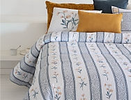 Edredón estampado Andujar con funda/s de cojín color 01 Azul