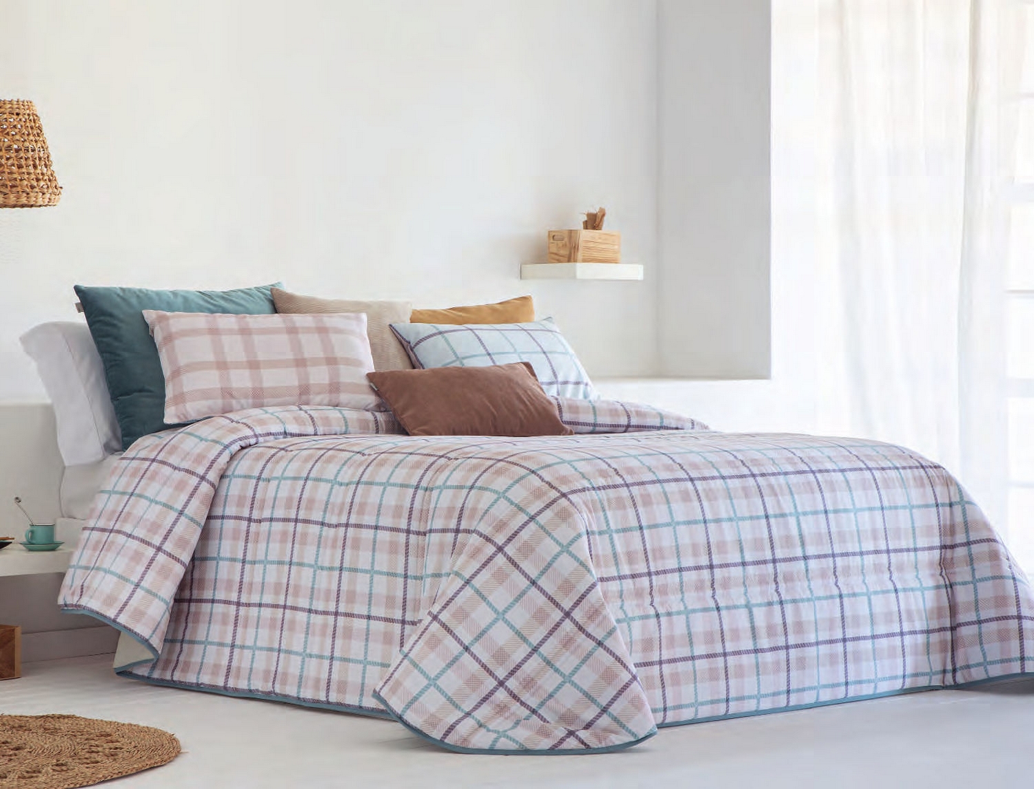 Sandeco Edredón estampado Encina con funda/s de cojín Multicolor